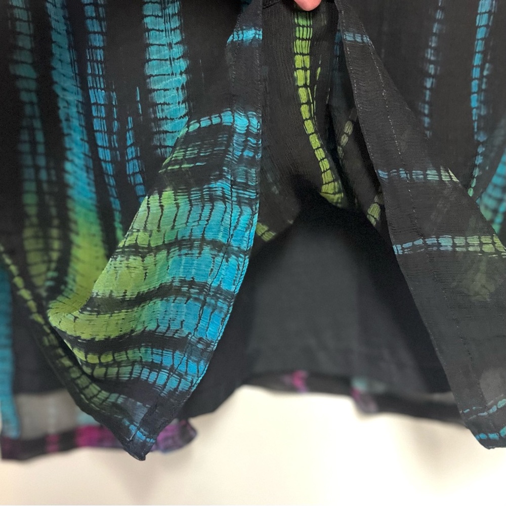 Handmade Silk Embroidered Tunic Blouse Colorful Boho Size Small Festival Artsy - Picture 10 of 12